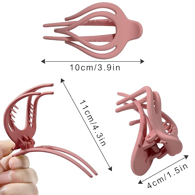 French Concord Flat Hair Clips - 6PCS Curved Hair Claw No Slip Hair Clips Volume Strong Hold Clip Hair Claw for Women Girls