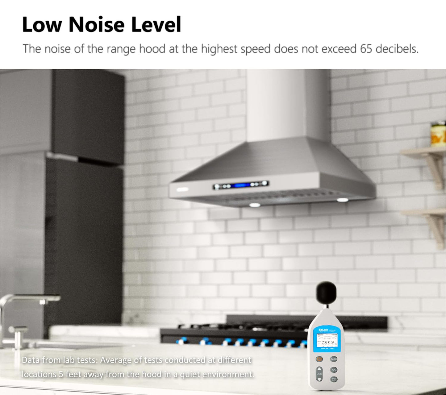 IKTCH 36-inch Wall Mount Range Hood 900 CFM Ducted/Ductless Convertible, Kitchen Chimney Vent Stainless Steel with Gesture Sensing & Touch Control Switch Panel, 4 Pcs Adjustable Lights