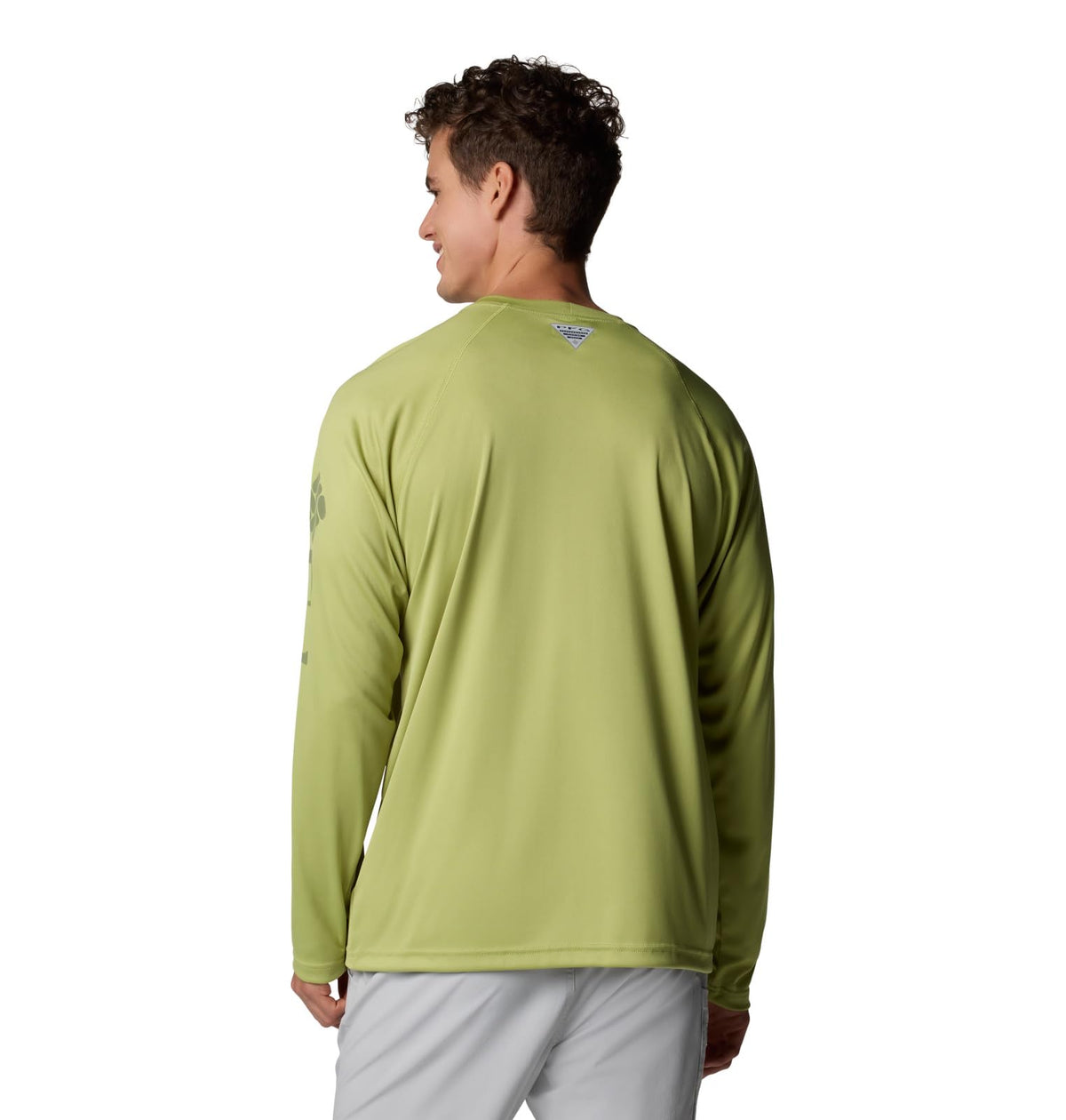 Columbia Men's PFG Terminal Tackle Long Sleeve Fishing Shirt, Pear/Cypress Logo, X-Large Tall