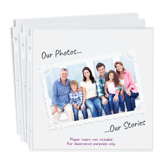 Dunwell Scrapbook Refill Pages 12x12, 50 Pack Super Heavyweight Sheet Protectors, Fits Standard 3 Ring 12x12 Scrapbooking Binders Like Pioneer and We R Memory Keepers, Paper Inserts Not Included