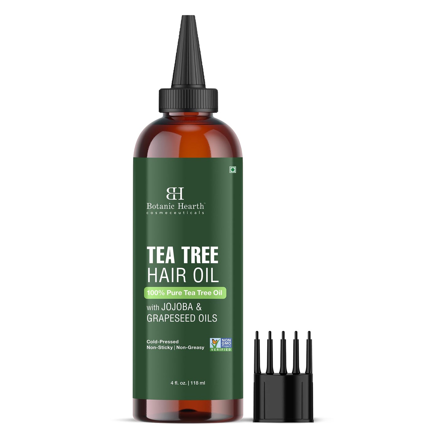 Botanic Hearth 100% Pure Tea Tree Oil For Hair Growth & Hair Treatment Oils 4 Fl oz | Infused with coconut Oil | Hair Oil Repairs Dry Damaged Hair, Strengthening, Healthier | All Hair Types