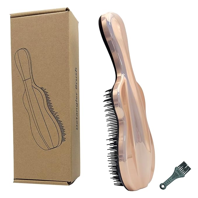 WYNK Hair Brush Detangler for Adults & KidsÃ¯Â¼ÂDetangling Comb Hair Styling Tools & Appliances for Natural/Wavy/Curly/Coily/Wet/Dry/Oil/Thick/Straight/Long Hair (Champagne Gold Electroplate)