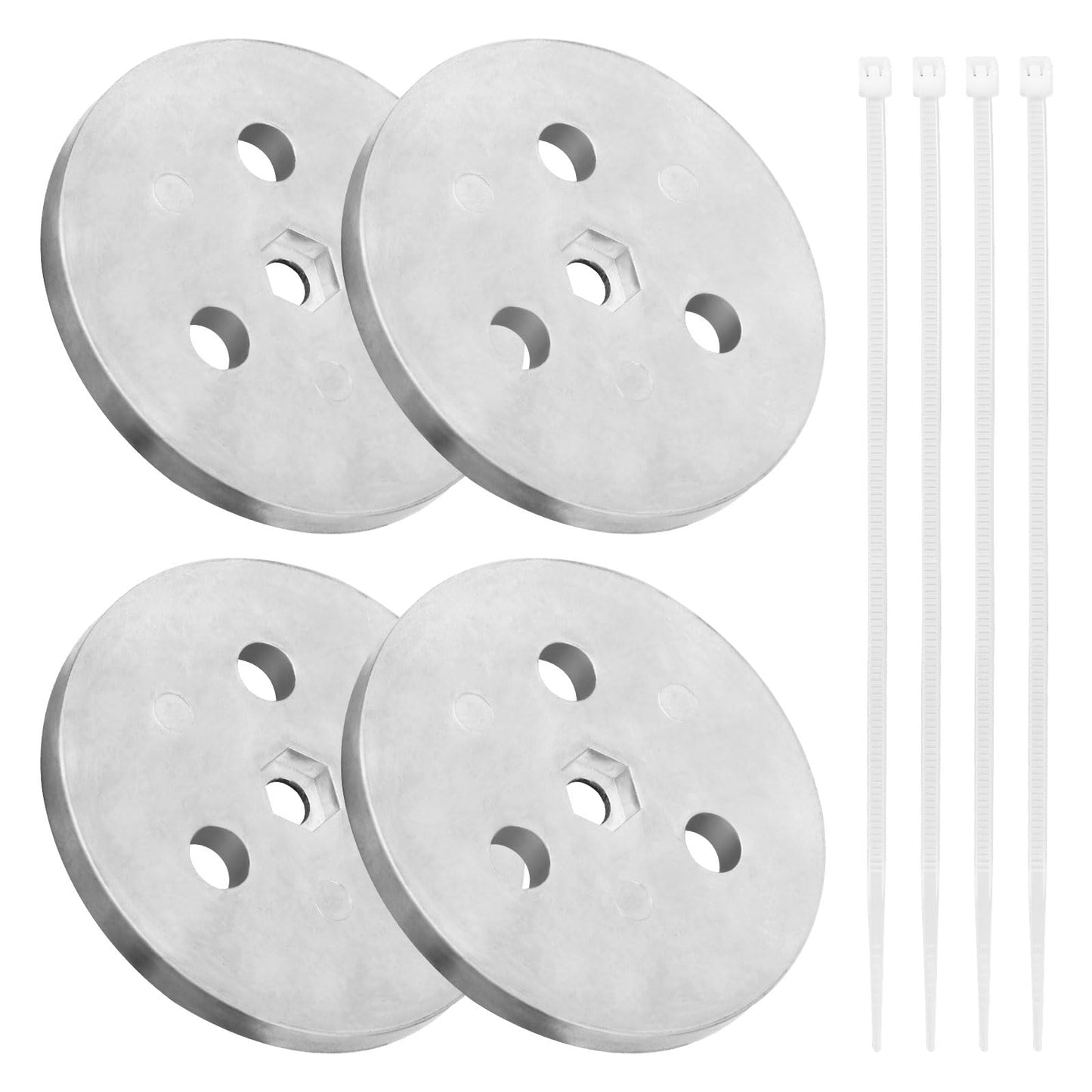 Dairrr Fuuu Pool Zinc Anode Weight Plate, Anti-Electrolysis Sacrificial Anode for Salt System Swimming Pools Against Corrosion and Electrolysis, Keep Your Skimmer Basket in Place, 4 Pack