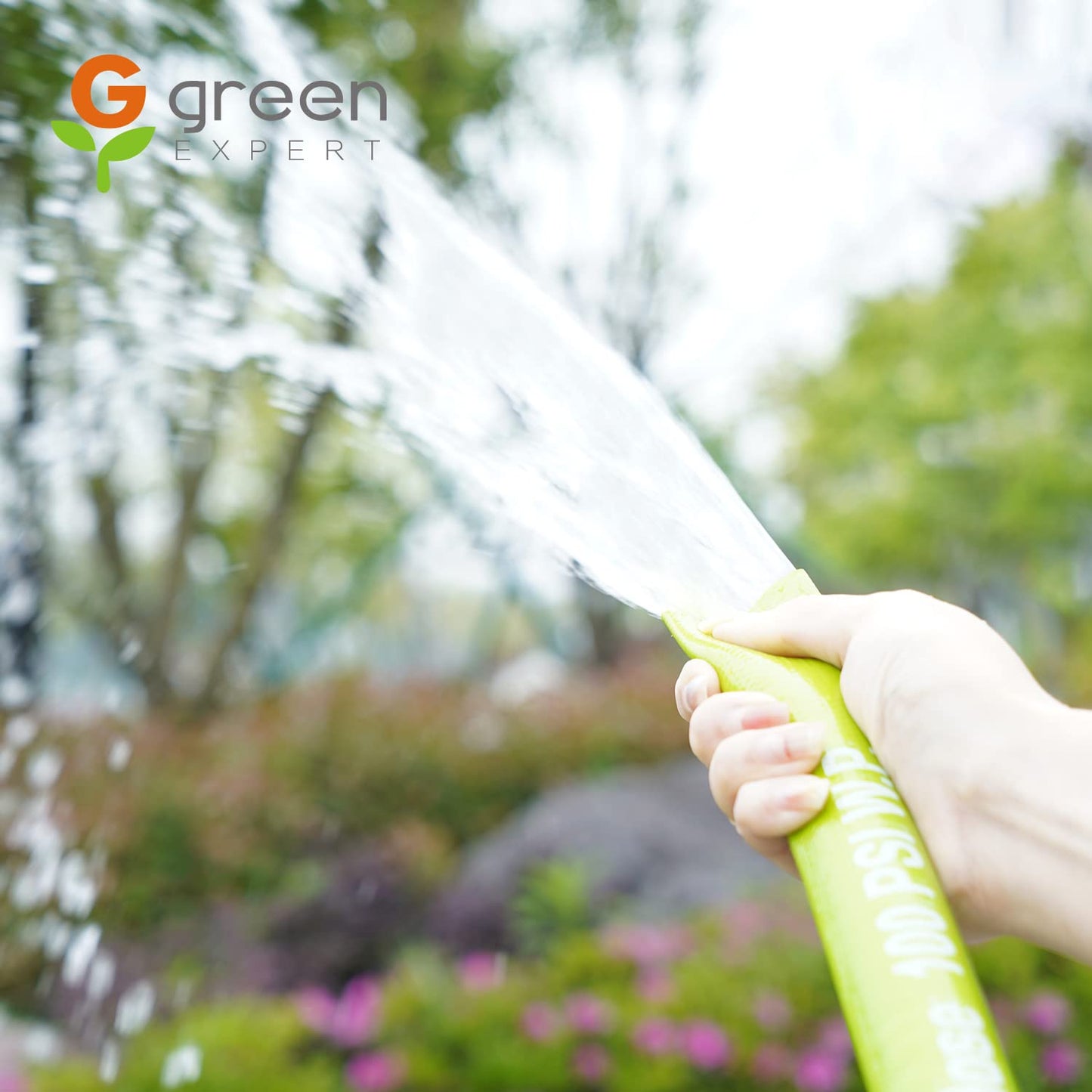 Green Expert 1-1/2" ID PVC Lay-Flat Discharge Hose, Sump Pump Accessory, 100FT Heavy-Duty Pool Backwash & Water Transfer Hose, Steel Clamp Kit Included