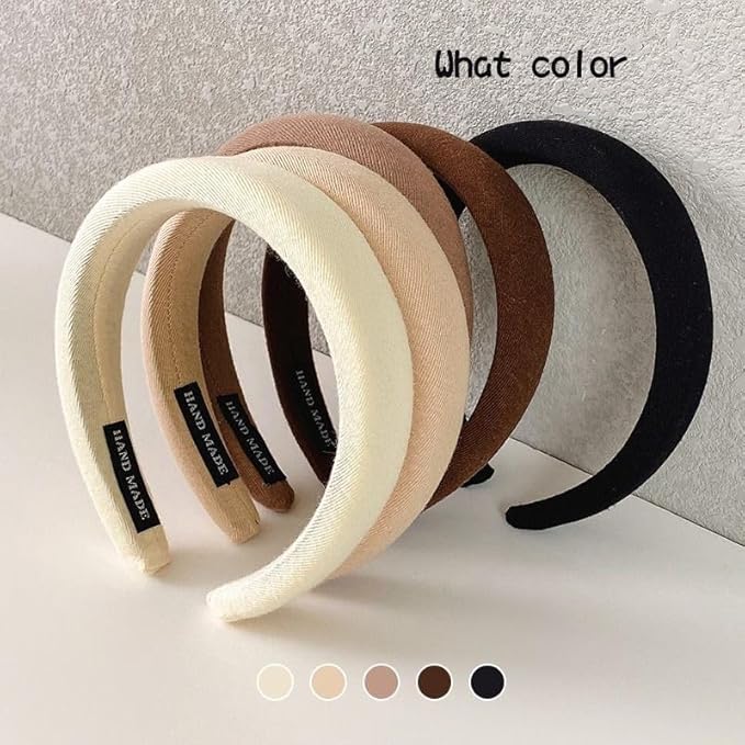 5pcs Wide Headbands for Women Non Slip - 1.2 Inch Thick Headbands for Women’s Hair