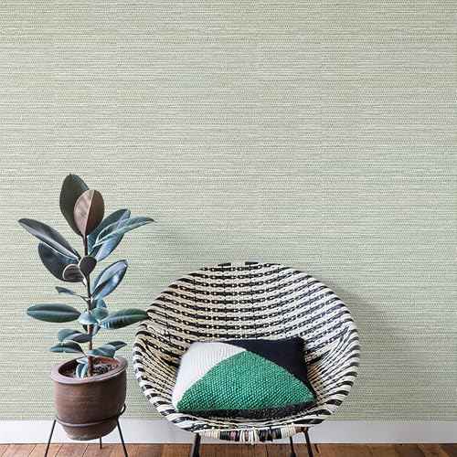Grasscloth Peel and Stick Wallpaper 17.3" x 60" Renter Friendly, Neutral Textured Grassweave Wallpaper Self Adhesive Removable for Bathroom Bedroom