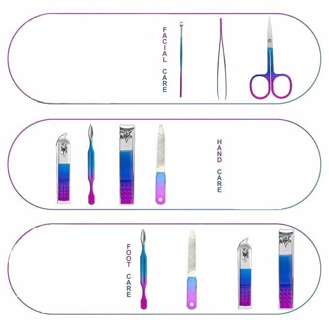 Manicure Set Nail Clipper Set Women Men Travel Manicure Kit Nail Clipper Kit Personal Care Tools with Case Fingernail Clippers Manicure Pedicure Tools Grooming Kit Gifts for Women Men Teens Family
