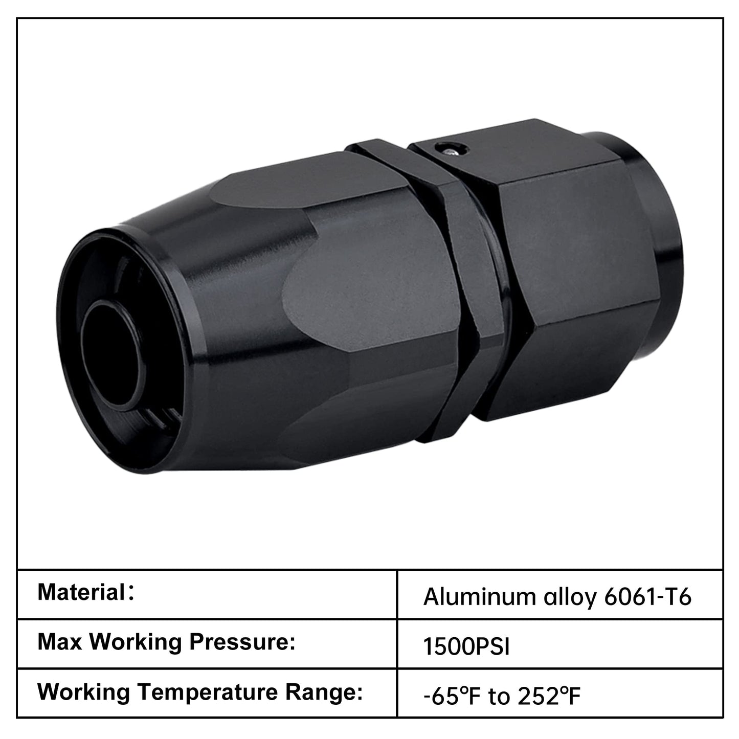 EVIL ENERGY 10AN Hose End Fitting Straight Swivel for CPE Braided Hose Black 2PCS
