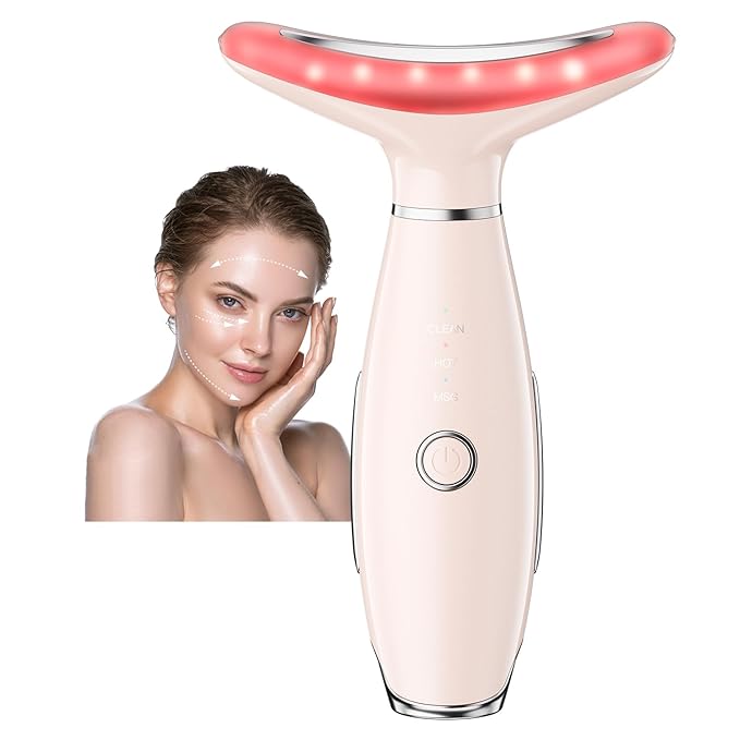 Neck Face Massager, Portable Face Sculpting Tool, 3 Modes Facial Massager, Face Massager Tool for Skin Care (Nude)