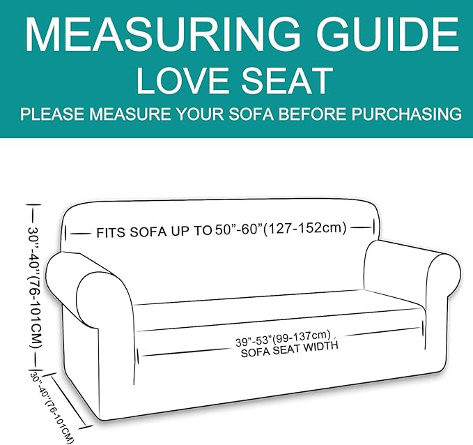 U-NICE HOME Loveseat Cover Stretch Couch Cover Sofa Cover Sofa Slipcover Furniture Protector for 2 Cushion Couch Sofa Pet Friendly(Loveseat, Navy)