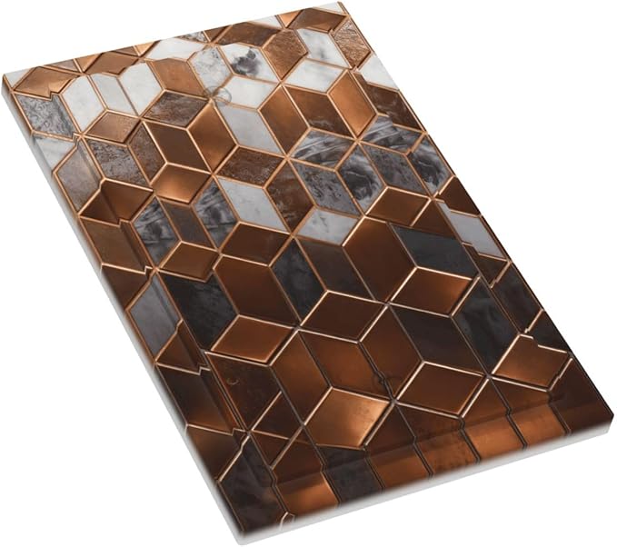 Bvtewkhz Brown Abstract Luxury Modern Geometric Cubic Marble No Device Single Blank Decorative Light Switch Covers Electrical Faceplate Switch Plates for Bathroom Kitchen Home