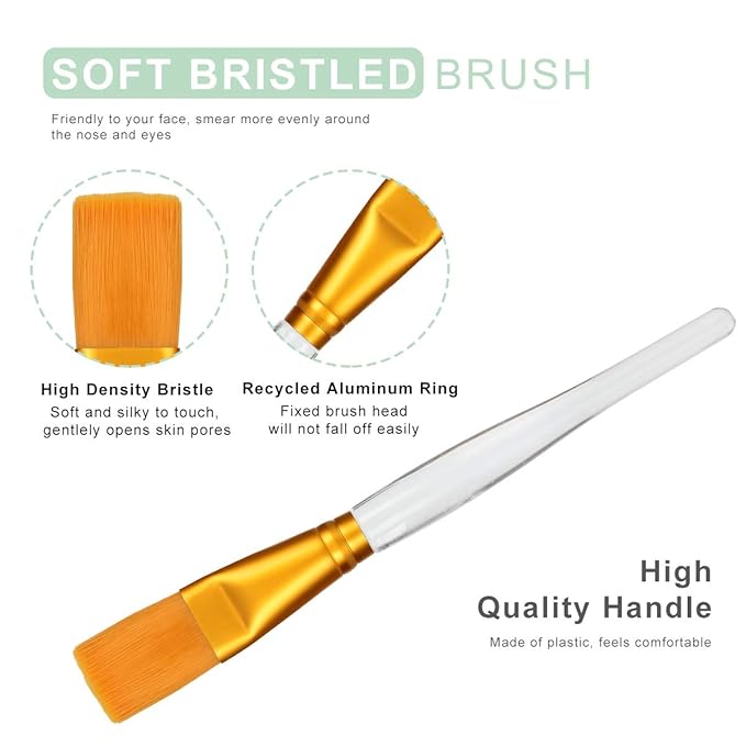 Face Mask Mixing Bowl Set, 5 in 1 DIY Facemask Mixing Tool Kit with Facial Mask Bowl Stick Spatula Silicone Face Mask Brush & Premium Soft Face Brushes