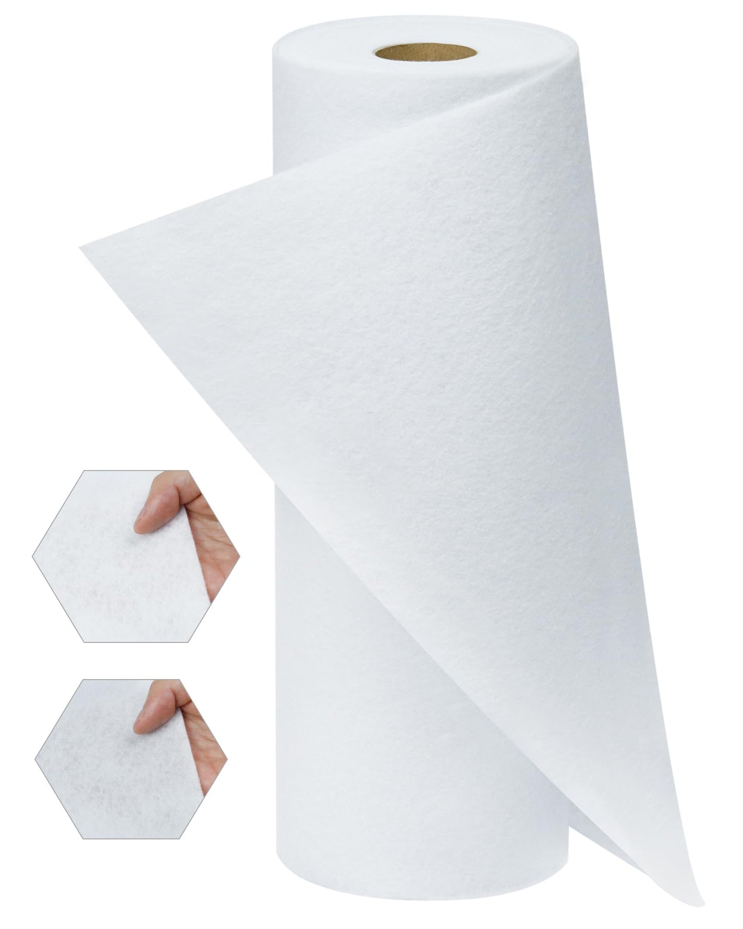 PLANTIONAL Iron-On Fusible Fleece Interfacing: 11.8 Inches x 10 Yards Medium Weight One-Sided Loft Iron On Fusible Fleece White for Quilting Tote Bags and Home Decor