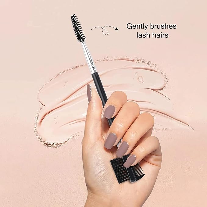 3pcs 3 Head Eyebrow Eyelash Shaper Eyelash Comb Double Head Brush Makeup Grooming Tool Cosmetic with 3 Different Spoolie Brushes for Separating Lashes, Eliminating Mascara Clumps, Grooming Brows