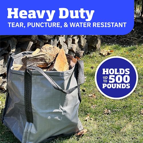 DURASACK Heavy Duty Storage Tote Bag 22-Gallon Rugged Woven Polypropylene Moving Bag, Reusable Self-Standing Design, Holds up to 500 Pounds, Single, Gray