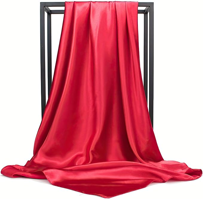 vimate 35" Square Silk Like Head Scarf - Women's Fashion Satin Scarf Bandana for Hair Wrapping at Night.