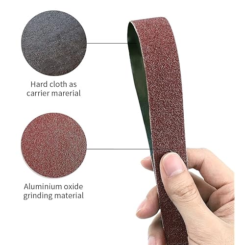 10 Pcs 2 x 72 Inch Assorted Aluminum Oxide Belt Sander Sanding Belt - 2 Each of 80/120/150/240/400 Grits