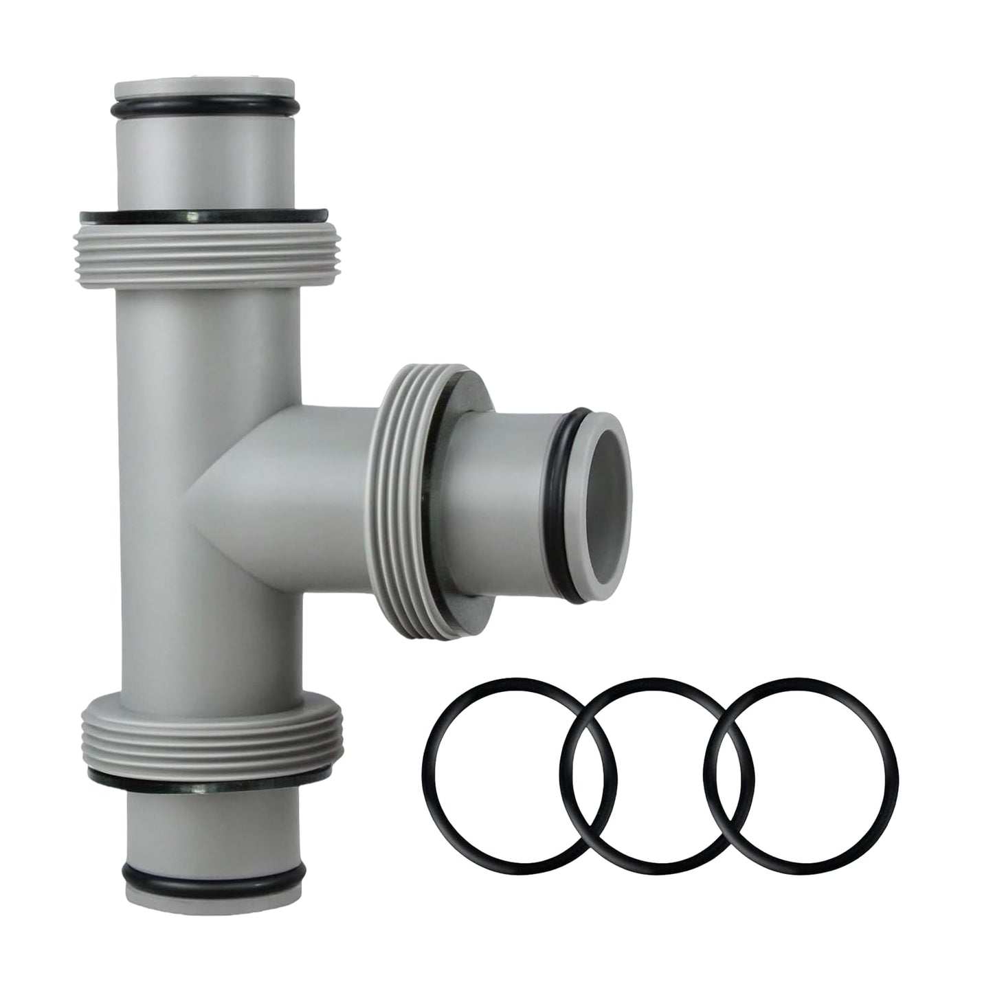 Taudang 1-1/2 inch T Tee Joint Pool Filter Pump Hose Connector 1.5" to 1.5" Replacement for Intex Swimming Pool Pumps,Pool Hose Adapter and Filter Pumps (3 interfaces)
