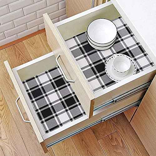 Guvana 17.7"x118" Black and White Trellis Contact Paper Peel and Stick Wallpaper Removable Contact Paper Self-Adhesive Waterproof Wallpaper for Wall Cabinets Shelves Drawer Liner Decorative