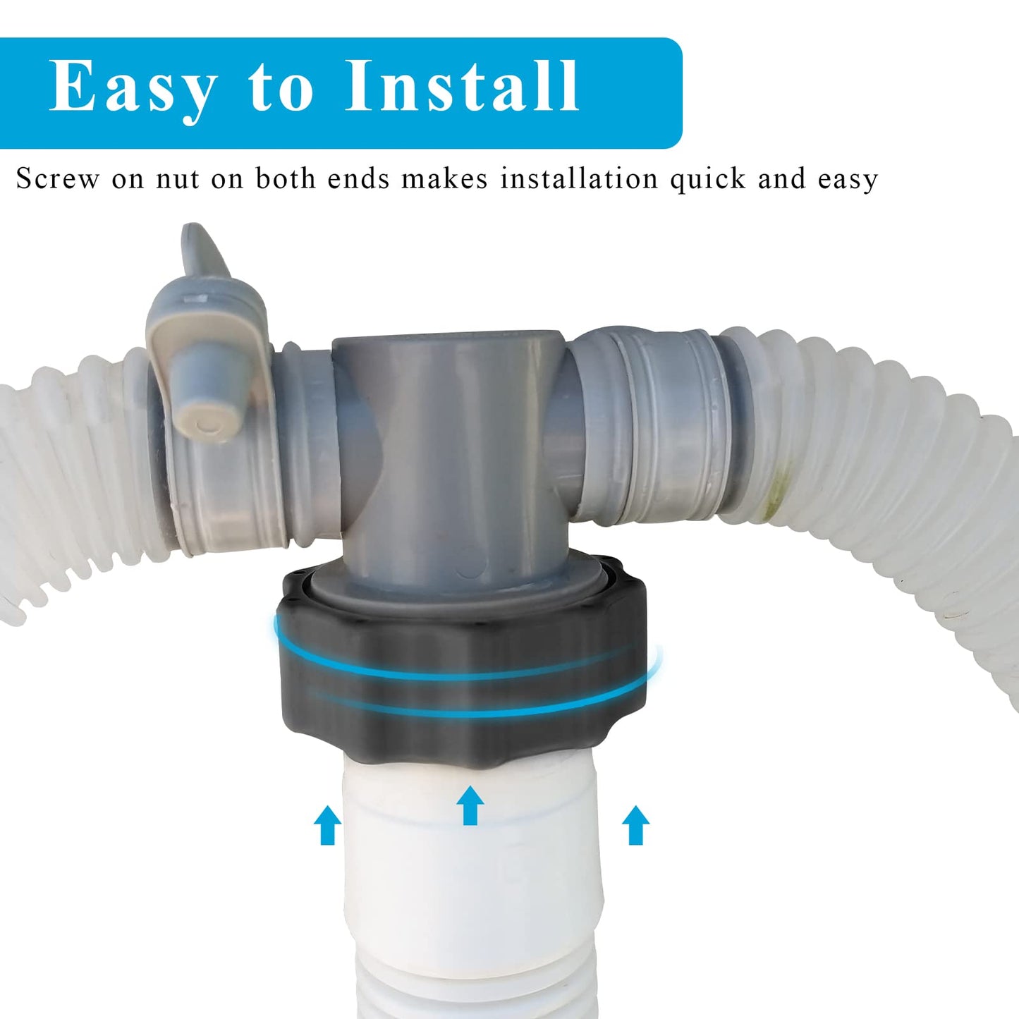 1.5" Pool Pump Hose for Intex Sand Filter Pump & Saltwater System, 59" Long Pool Sand Filter Hose 29060E Replacement for Coleman Above Ground Pool Filter - 2 PCS
