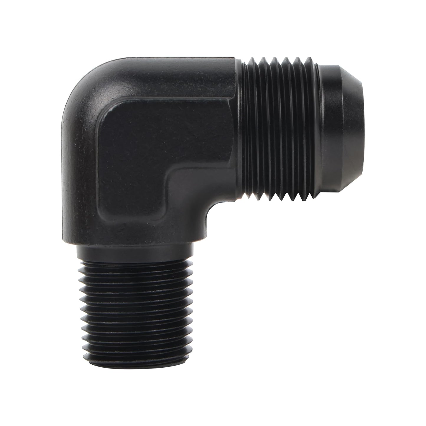 EVIL ENERGY 12AN Male Flare to 1/2" NPT Pipe 90 Degree Fitting Adapter Aluminum Black