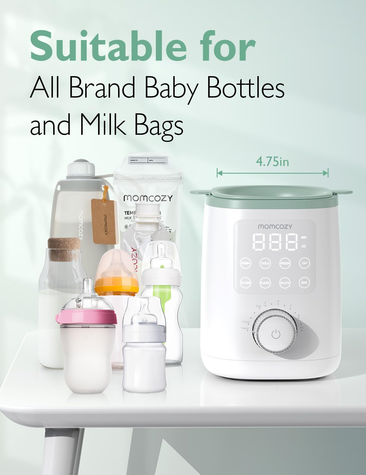 Momcozy Baby Bottle Warmer for Breast Milk Formula Food, Fullest Nutrients Preserved, Fast Heat, Night Light for Nighttime Breastfeeding, One-Touch Easy Use, Newborn Essentials Supplies Gift for Mom