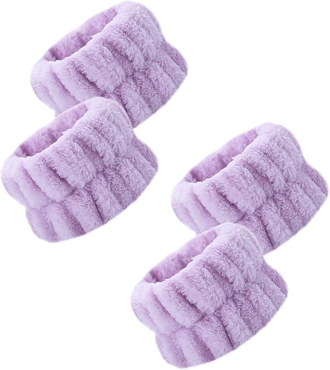 2 Pairs Wrist Washband for Women Washing Face, Wrist Spa Washband Absorbent Wristbands, Prevent Liquids from Spilling Down Your Arms