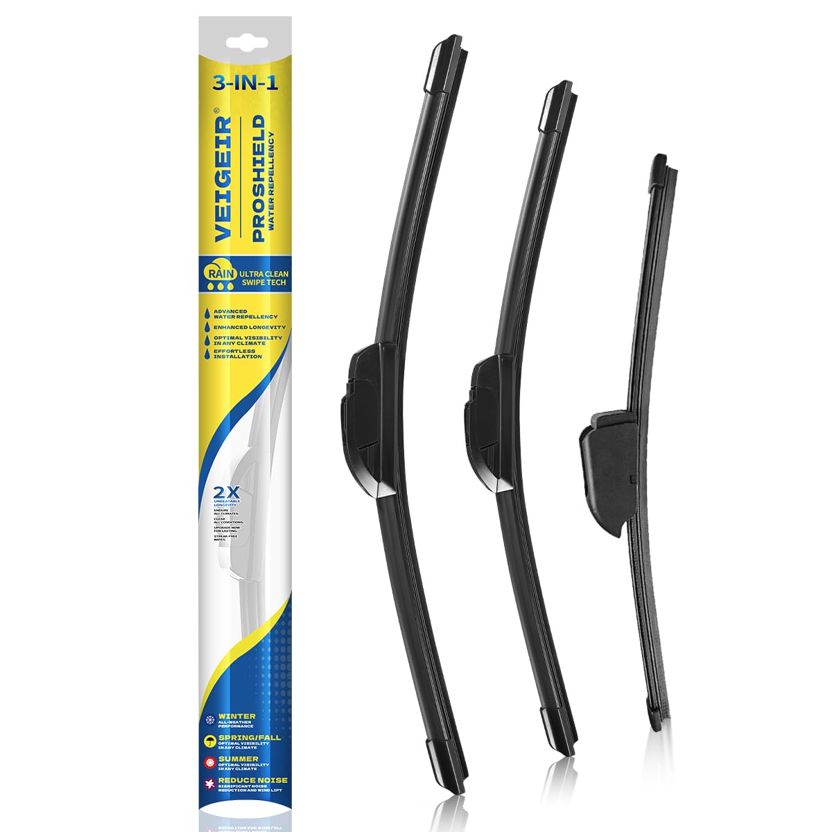 3 Pack Windshield Wiper Blades Compatible with Hyundai Elantra 2012-2016 / Hyundai Elantra GT 2013-2017 Original Factory Quality Front Rear Wipers Blade Set for My Car - 28" 14" 13"