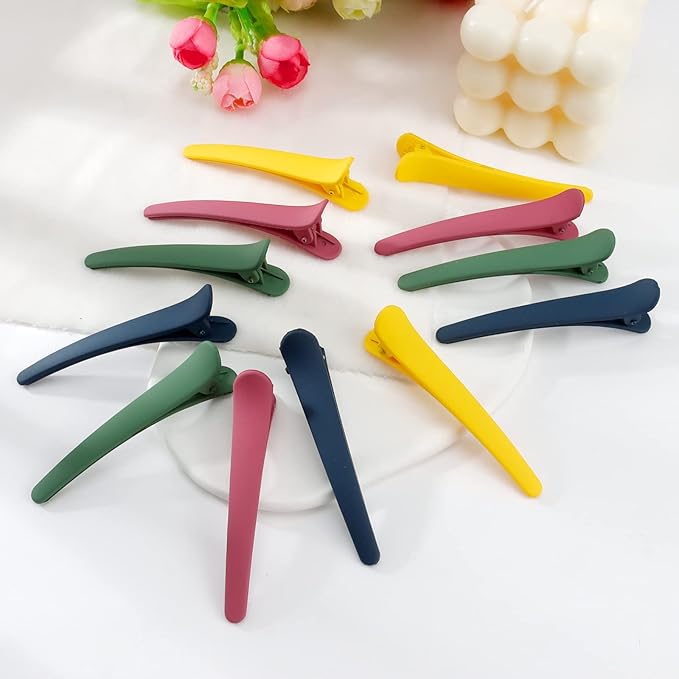 YISSION 12 PCS Hair Clips for Styling Sectioning, 3.1 Inch Matte Alligator No Crease Duck Billed Hair Clips, Hair Barrettes for Women Girls