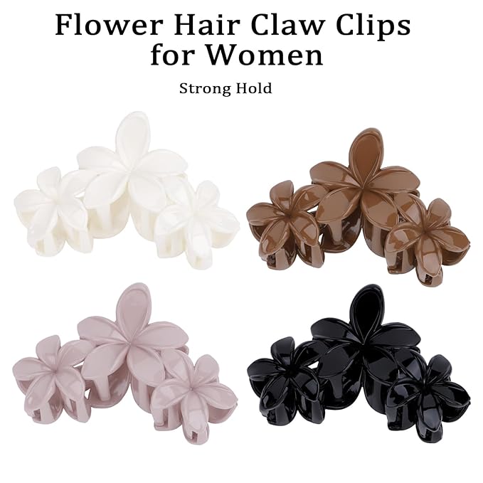 Hawaiian Flower Hair Clips Large Hair Claw for Women Non-Slip Strong Hold Clips for Thick Hair Hair Accessories for Women and Girls