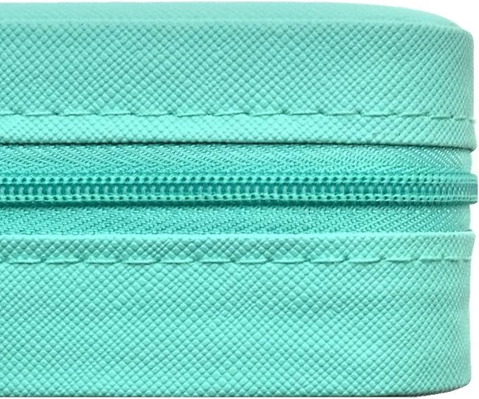Mini Jewelry Travel Case, Small Portable Jewellry Organizer Box Portable Display Storage Box for Rings Earrings Necklaces, Gifts for Girl, Women, Wedding, Birthday, Mom, Mother's Day (Blue)