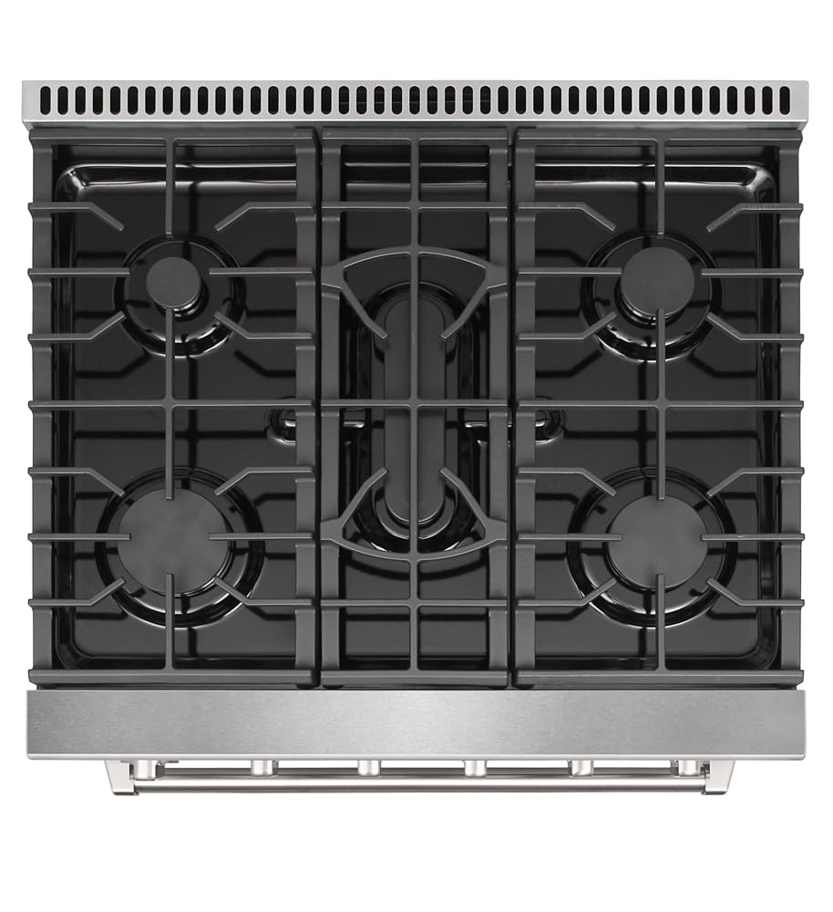 KOSTCH 30 inch Professional Freestanding Pro-Style Natural Gas Range or Liquid Propane Gas Range with 5 Burners, 4.55 cu.ft. Oven Capacity, in Stainless Steel - KOS-30RG03M (Stainless Steel)