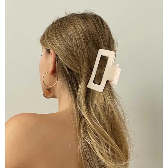 Canitor Hair Claw Clips for Women - 4 PCS Matte French Design Rectangular Barrette Banana Non-Slip Clips for Thick Hair