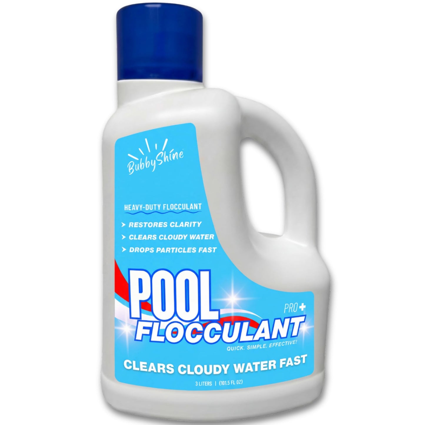 Pool Flocculant Clarifier – 3 L (101.5 fl oz) – Heavy-Duty Pool Clarifier, Drop & Vac Cloudy Water Treatment, Particle Settling Support, Inground & Above Ground Compatible – BubbyShine