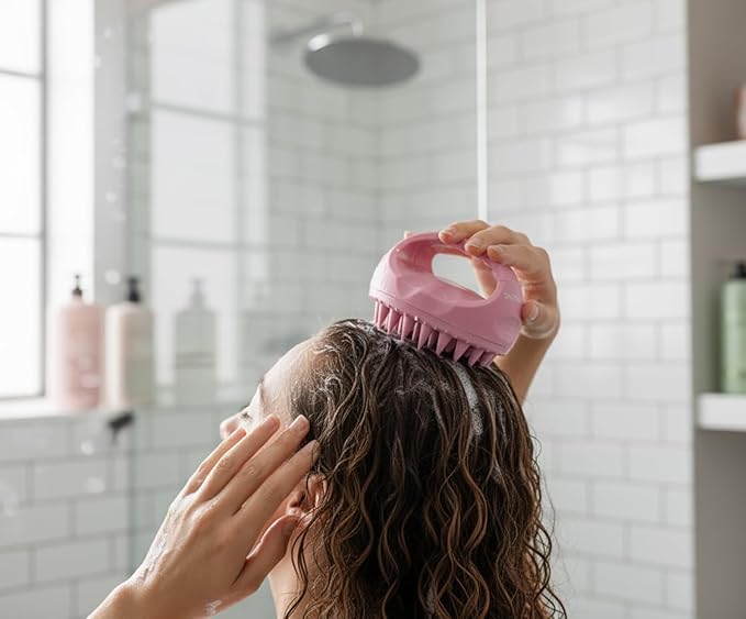 Dunnock Manual Scalp Massager & Shampoo Brush (Pink) Ã¢ÂÂ Designed to give You a Salon-Like Scalp Treatment at Home Turn Every Wash Dandruff Comb Into a Spa Experience Scalp Stimulator.