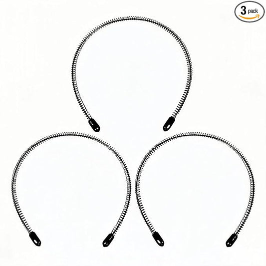 Mens Metal Headband, Unisex Black Headbands for Women, Hair Bands for Women's Hair, Adjustable Metal Headband For Outdoor Sports And Daily Wear. (3 Pcs)