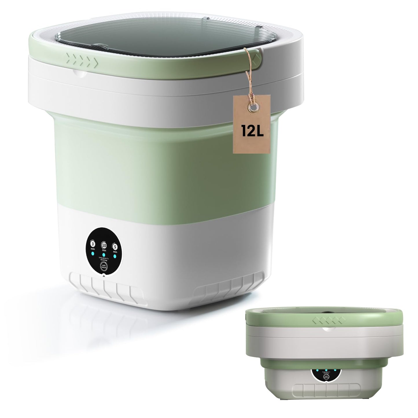 ZZR SEVEN Portable Washing Machine, 7L/12L Upgraded Mini Washing Machine, Suitable for Small Clothes, Foldable Laundry Machine, Ideal for Dorm, Home, Hotel, Camping and Travel (Purple, 7L)