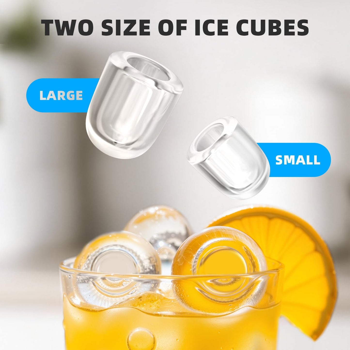 Antarctic Star Countertop Ice Maker Machine, 8 Cubes in 6 Mins, 26.5 lbs/Day, Self-Cleaning, 2 Sizes, Ultra-Quiet for Home/Kitchen/Camping/RV Black