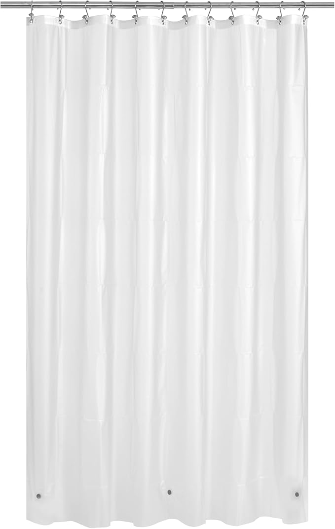 Mrs Awesome 72x96 X-Long Frosted Shower Curtain Liner with Magnets, Extra Long PEVA Plastic Shower Curtain for Bathroom, 72 x 96, Frost