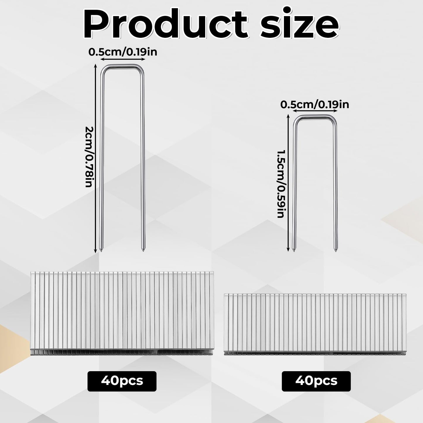 80Pcs Shutter Staples Louver Staples for Shutter Repair Pins Plantation Shutters Replacement Pins Shutters Louver Pin Staple Assortment (0.6 X 0.19, 0.75 X 0.19), Stainless Steel, Silver