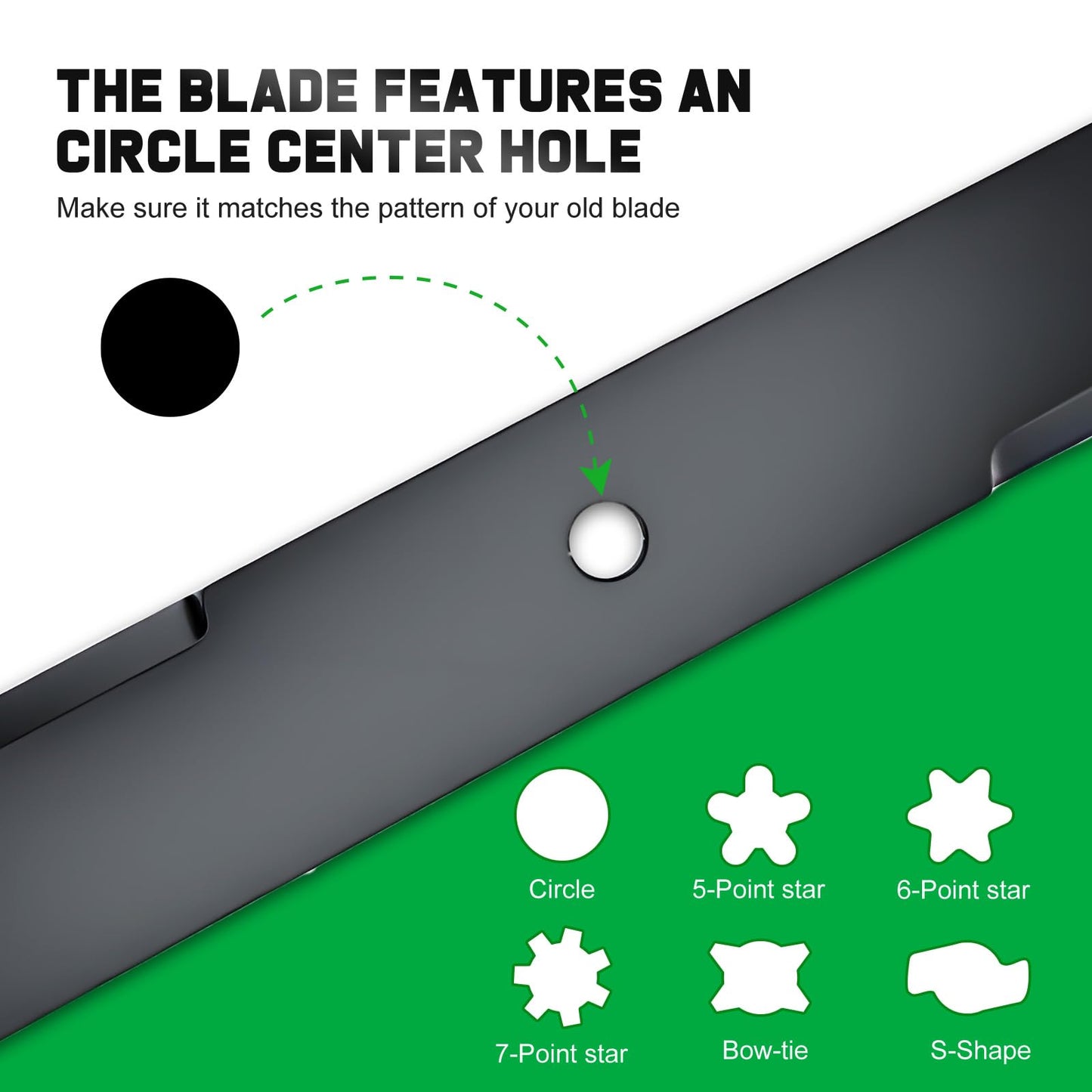 Grasscool 60 inch Maverick Zero Turn Mower Blades Compatible with Bad Boy ZT Elite Exmark Lazer Z Toro 60" Lawnmower Replace for 038-2007-00 038-6050-00 038-6060-00 (Circle Hole)