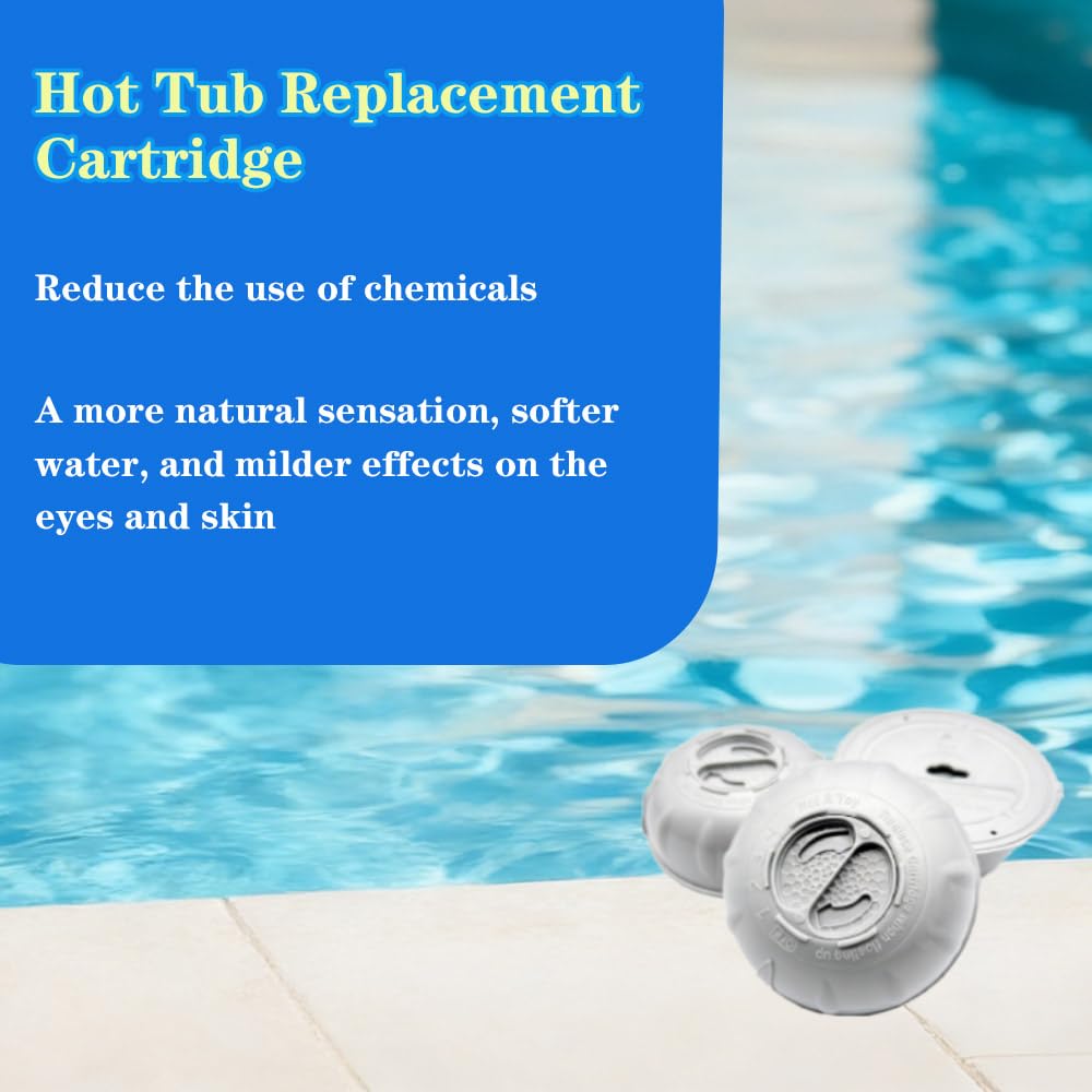 Hot Tub Cartridges Replacement for Frog Ease Floating System，Compatible with Frog Ease Floating System，Continuously Releasing Chlorine for 3-4 Weeks，Smart Self-Regulating Water Treatment-3Pack