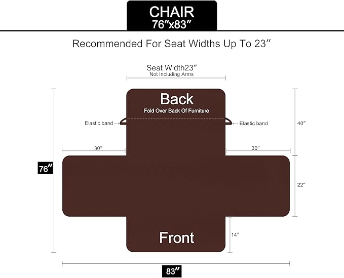 U-NICE HOME Recliner Chair Covers Reversible Chair Cover Pet Covers for Dogs with Elastic Straps Water Resistant Diamond Quilted (23''Armchair, Burgundy/Tan)