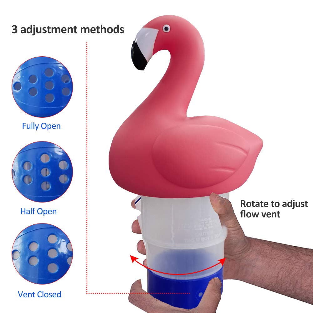 Blufree Chlorine Floater, Floating Chlorine Dispenser, Cute Animal Floating Pool Chlorinator Basket for Chemical Tablets Fits 3 Inch Tabs Bromine Holder Used for Pool Spa