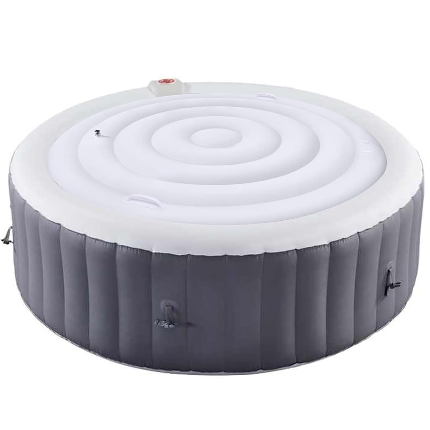LFUTARI 4.5 Ft Inflatable Hot Tub Cover - Energy Saving Lid for Round Hot Tub - Foldable Protective Rain Overflow Cover for Outdoor Inflatable Hot Tubs