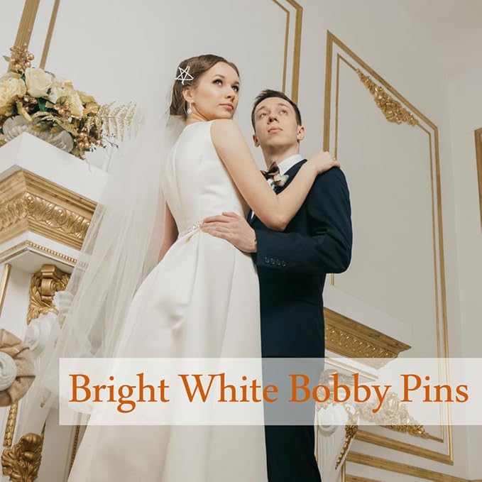 White Bobby Pins for Hair, YINGFENG 220 Count 2.2 Inch Wavy Style Hair Pins for Women, Hair Clips Bulk with Storage Box, Hairpins Perfect for Gray or White Haired Ladies