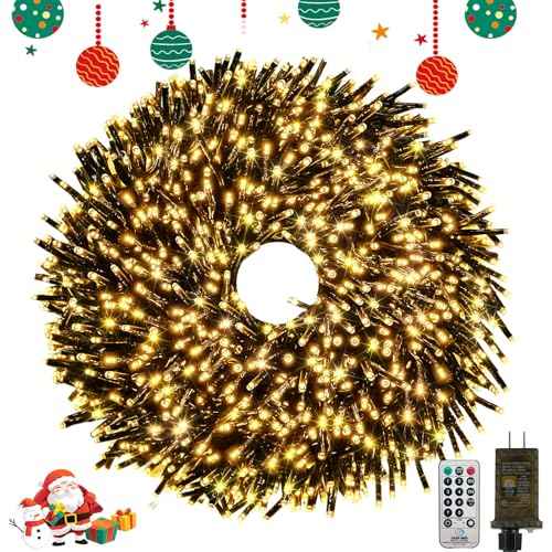 75FT 1500 LED Christmas Cluster Lights, Firecracker String Lights with Remote & 8 Modes & Timer, Waterproof Fairy Twinkle Light Plug in for Indoor Outdoor Party Garden Xmas Tree Decoration, Warm White