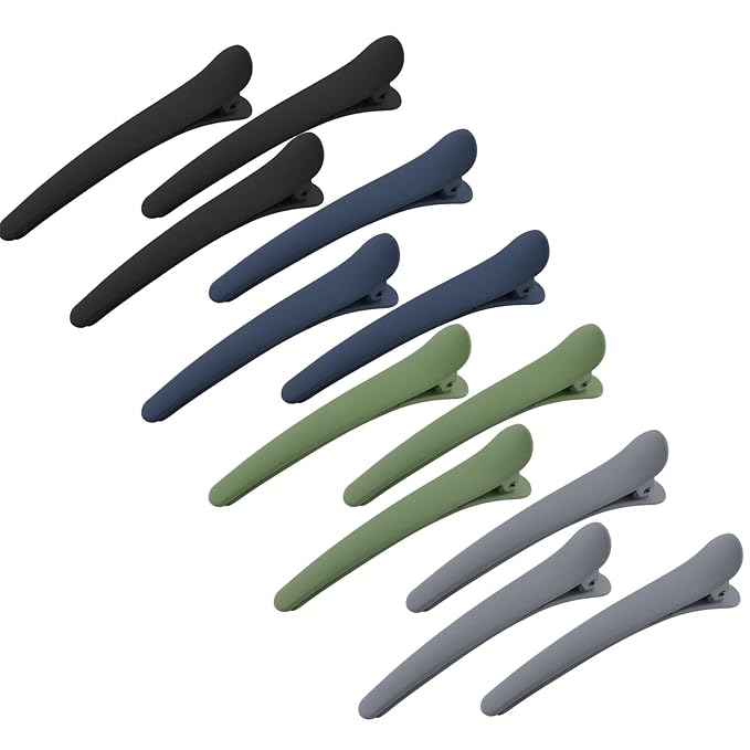 YISSION 12 PCS Hair Clips for Styling Sectioning, 3.1 Inch Matte Alligator No Crease Duck Billed Hair Barrettes for Women Girls