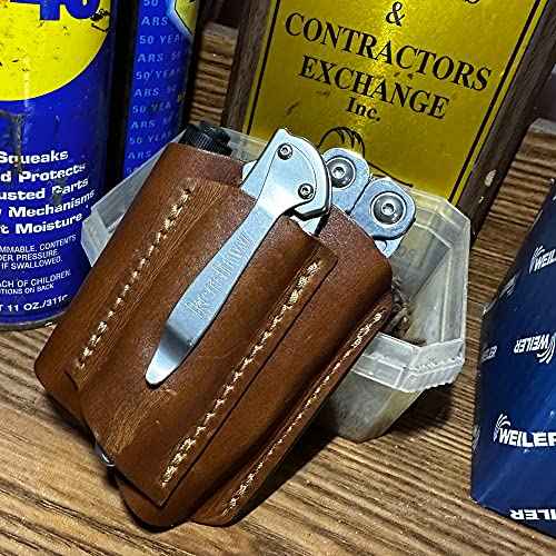 Pocket Organizer, Everyday Carry Pocket Pouch fits 3 Tools Including Knives, Multitools, Flashlight. American Leather. EDC Tool Pouch Carrier