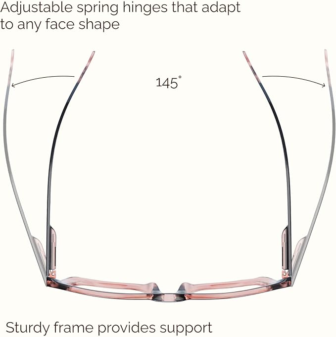 CCVOO Stylish Reading Glasses - Mothers Day Gift for Mom - Lightweight Blue Light Blockers, UV400, Spring Hinge
